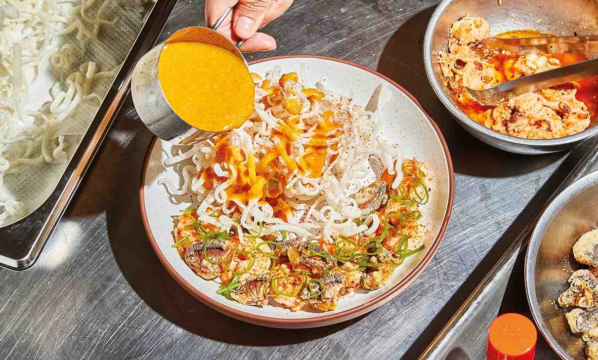 Crispy Noodles with Shrimp Bisque Sauce